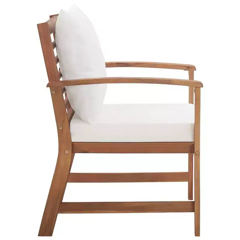 vidaXL Patio Furniture Set 4 Piece Bench Chair with Table Solid Acacia Wood