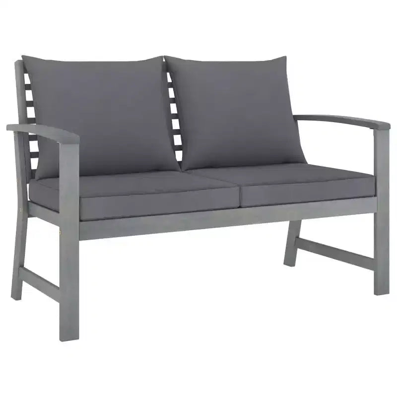 vidaXL Patio Furniture Set 4 Piece Bench Chair with Table Solid Acacia Wood