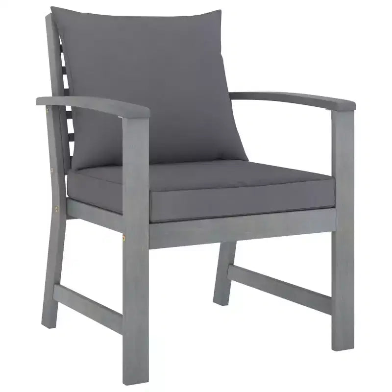 vidaXL Patio Furniture Set 4 Piece Bench Chair with Table Solid Acacia Wood