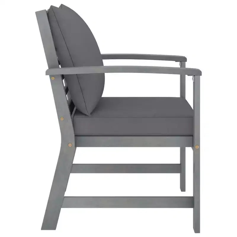 vidaXL Patio Furniture Set 4 Piece Bench Chair with Table Solid Acacia Wood