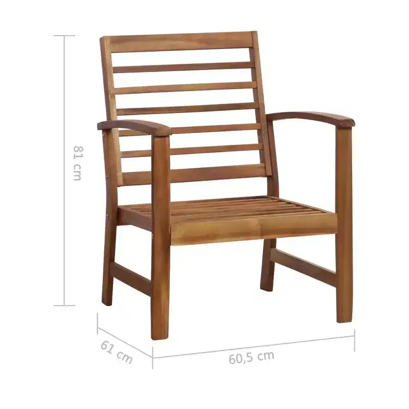 vidaXL Patio Furniture Set 4 Piece Bench Chair with Table Solid Acacia Wood