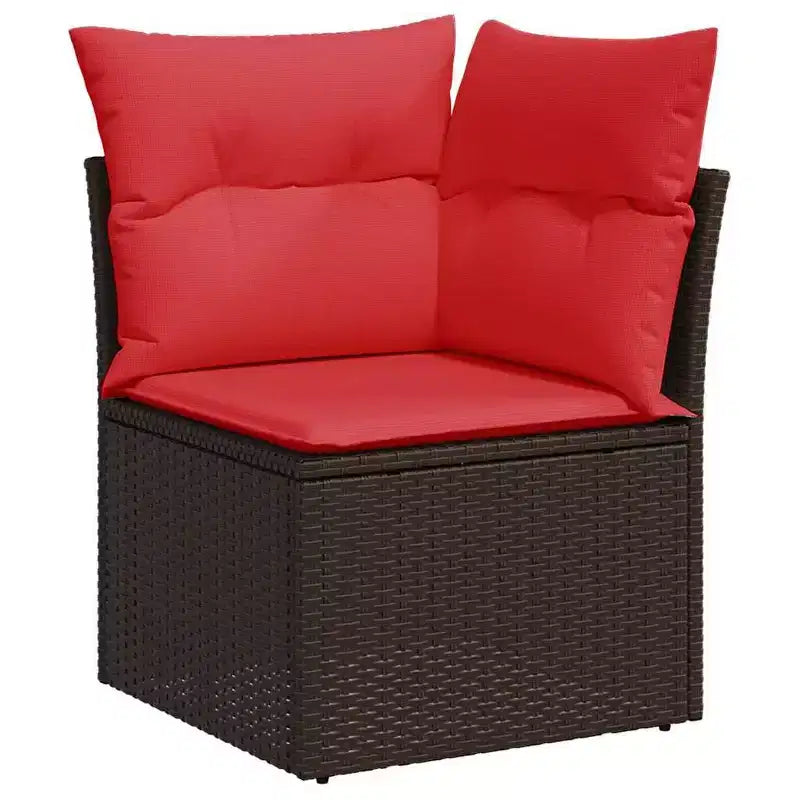 vidaXL Salon de jardin avec coussins 9 pcs Résine tressée marron