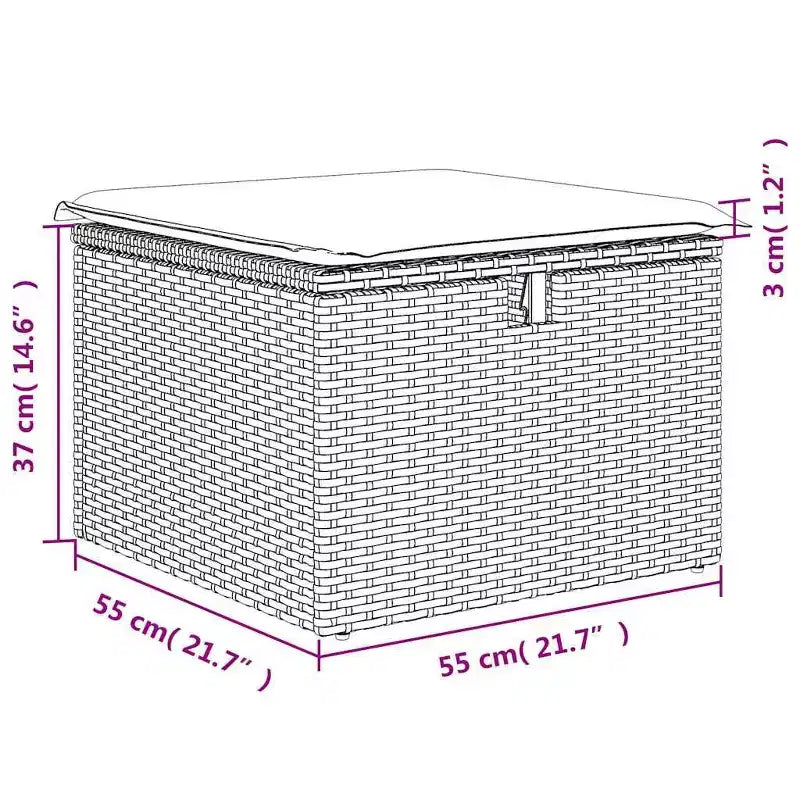 vidaXL Ensemble de canapés de jardin avec coussins, poufs modulaires 2 pièces en rotin synthétique et acacia