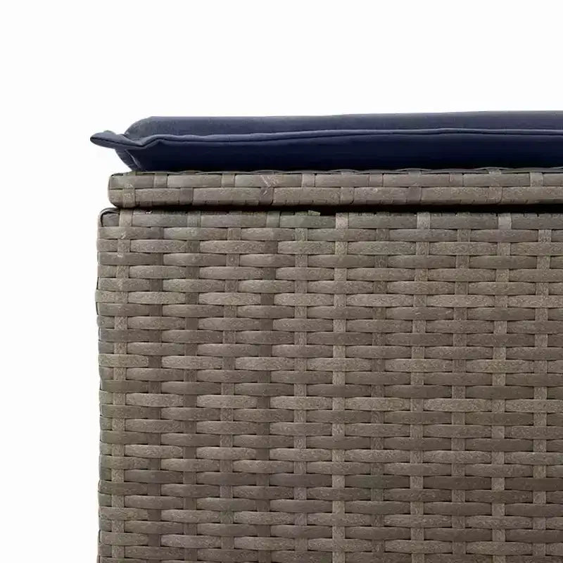 vidaXL Ensemble de canapés de jardin avec coussins, poufs modulaires 2 pièces en rotin synthétique et acacia