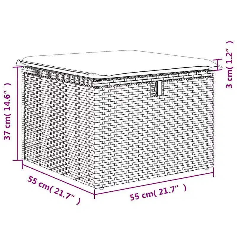 vidaXL Ensemble de canapés de jardin avec coussins, poufs modulaires 2 pièces en rotin synthétique et acacia