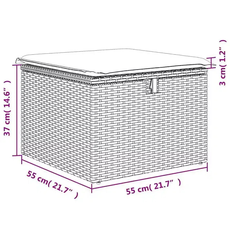 vidaXL Ensemble de canapés de jardin avec coussins, poufs modulaires 2 pièces en rotin synthétique et acacia