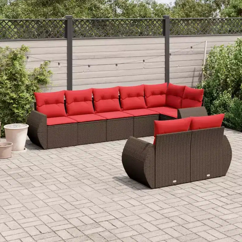 vidaXL Patio Sofa Set Black