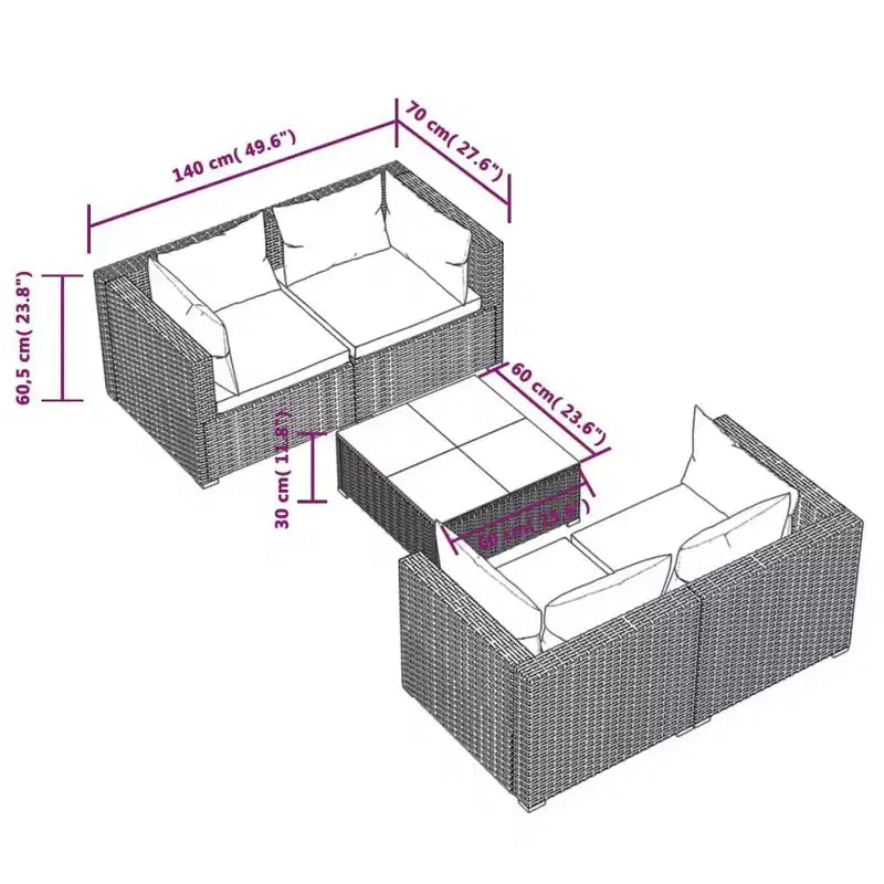 vidaXL Patio Lounge Set