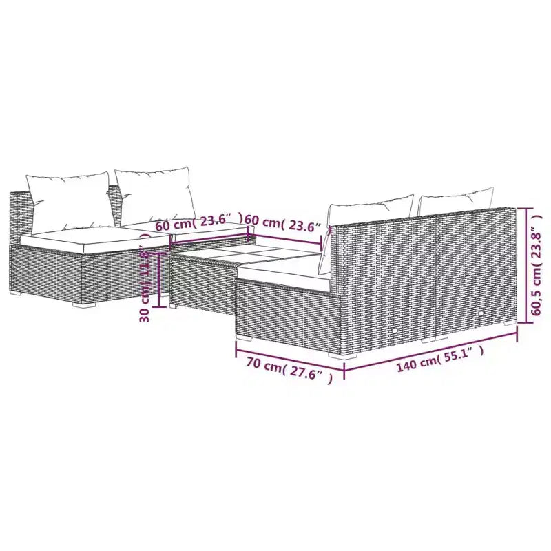 vidaXL Patio Lounge Set