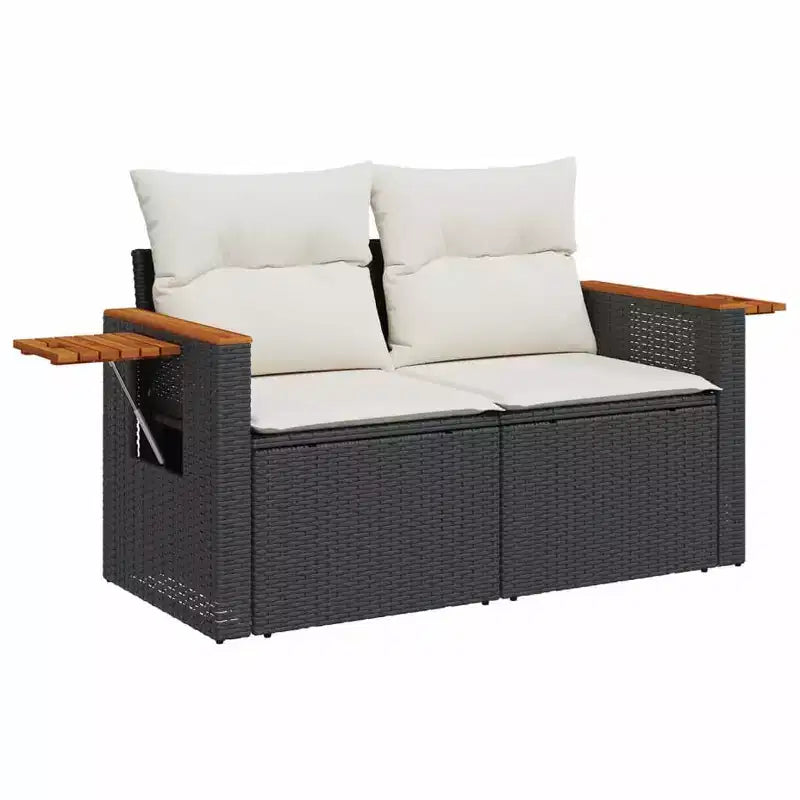 vidaXL 10 Piece Patio Sofa Set with Cushions, Poly Rattan Outdoor Sectional, Multiple Colors/Models