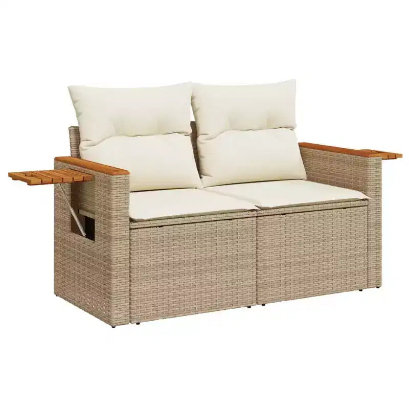 vidaXL 10 Piece Patio Sofa Set with Cushions, Poly Rattan Outdoor Sectional, Multiple Colors/Models