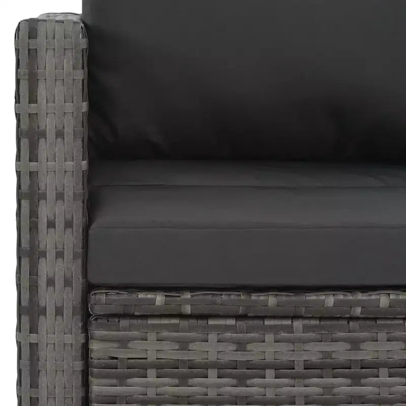 vidaXL Salon de jardin 3 pièces avec coussins en résine tressée gris