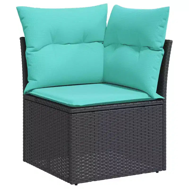 vidaXL Salon de jardin avec coussins, table et canapés, 7 pièces, en rotin synthétique