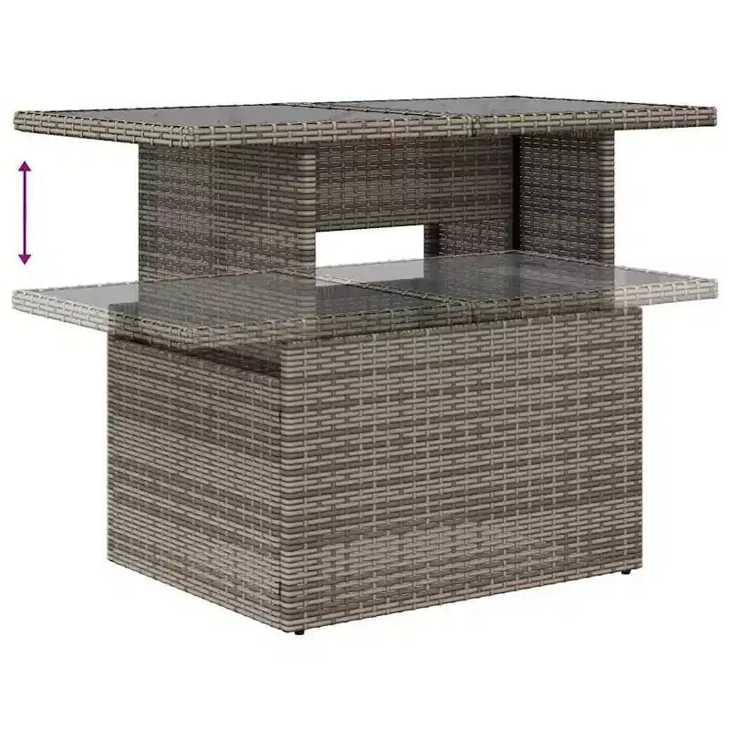 vidaXL Salon de jardin avec coussins, Modulable, Extérieur, 7 pièces, Résine tressée