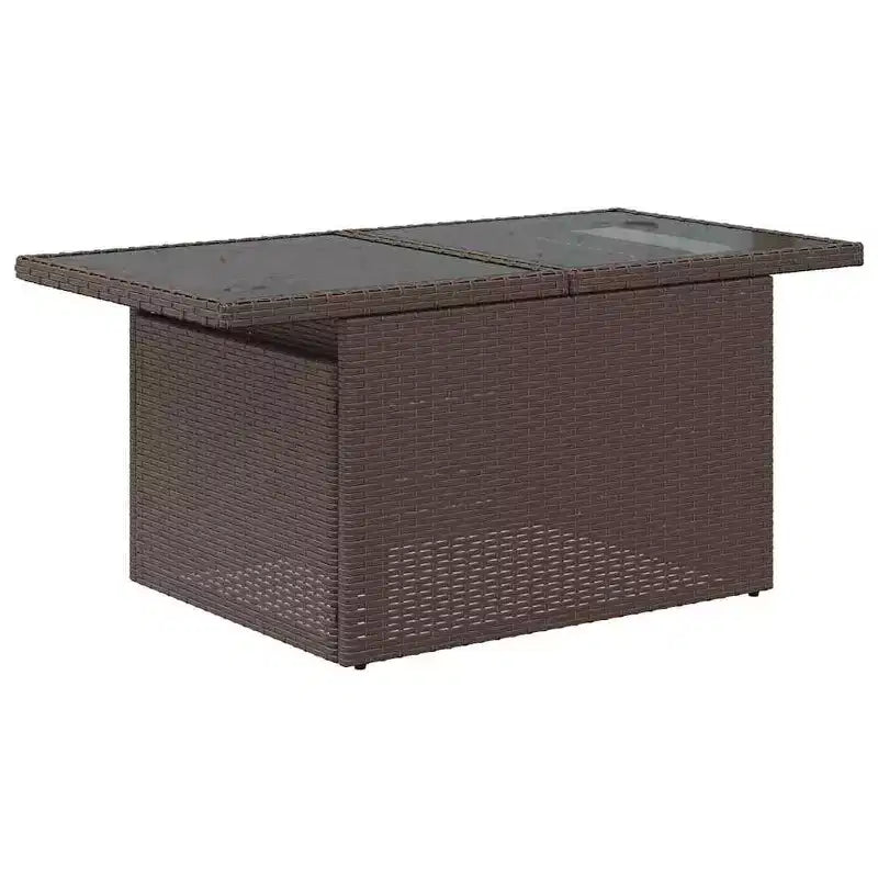 vidaXL Patio Sofa Set with Cushions Poly Rattan Acacia