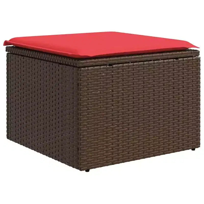 vidaXL Patio Sofa Set with Cushions Poly Rattan Acacia