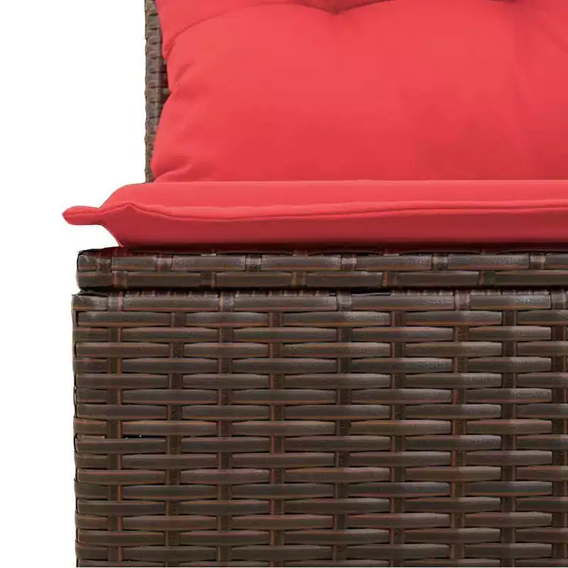 vidaXL Patio Sofa Set with Cushions Poly Rattan Acacia