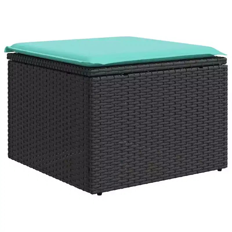 vidaXL Patio Sofa Set with Cushions Poly Rattan Acacia