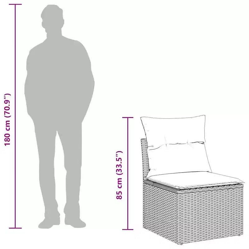 vidaXL 12 Piece Patio Sofa Set with Cushions Poly Rattan