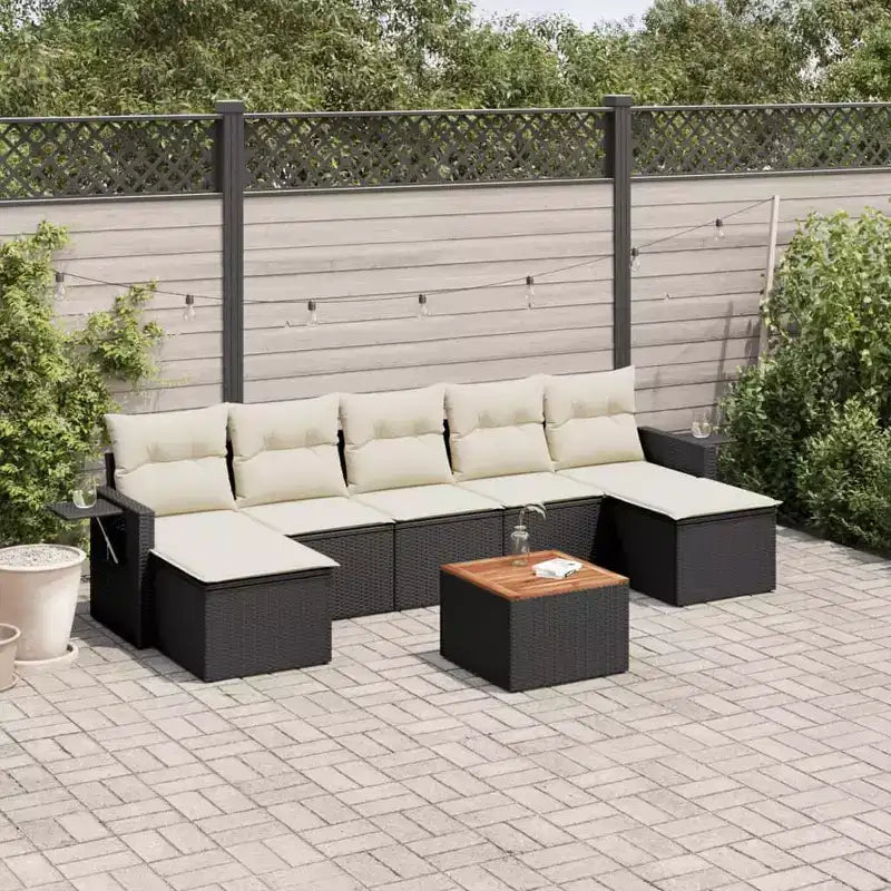 vidaXL Salon de jardin 8 pièces avec coussins en résine tressée gris