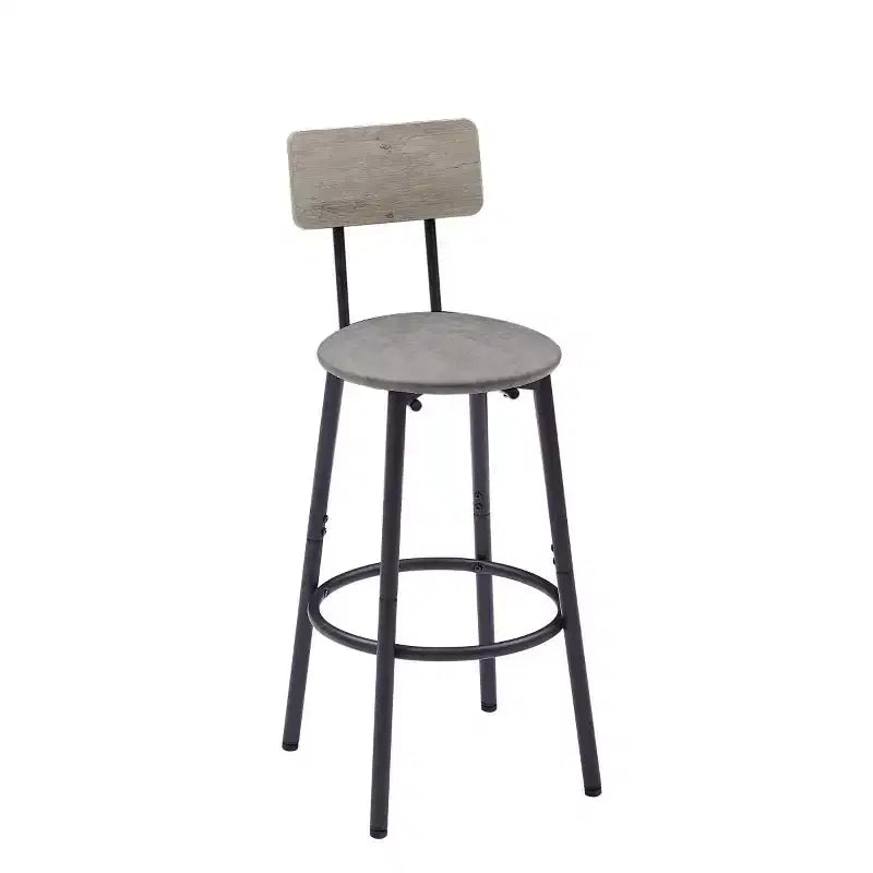 3-Piece Industrial Round Counter Height Dining Table Set with 2 PU Soft Counter Height Stools, Space-Saving Kitchen or Home Bar-Panipeachy