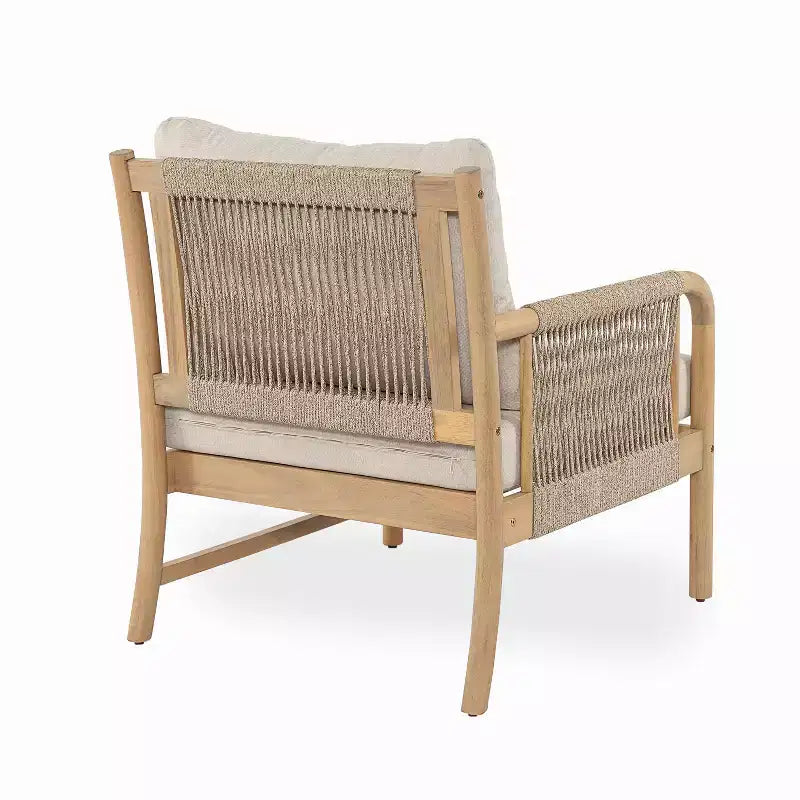 Christopher Knight Home Kazuya Farmhouse 7 Piece Acacia Wood Patio Seating Set with Woven Rope