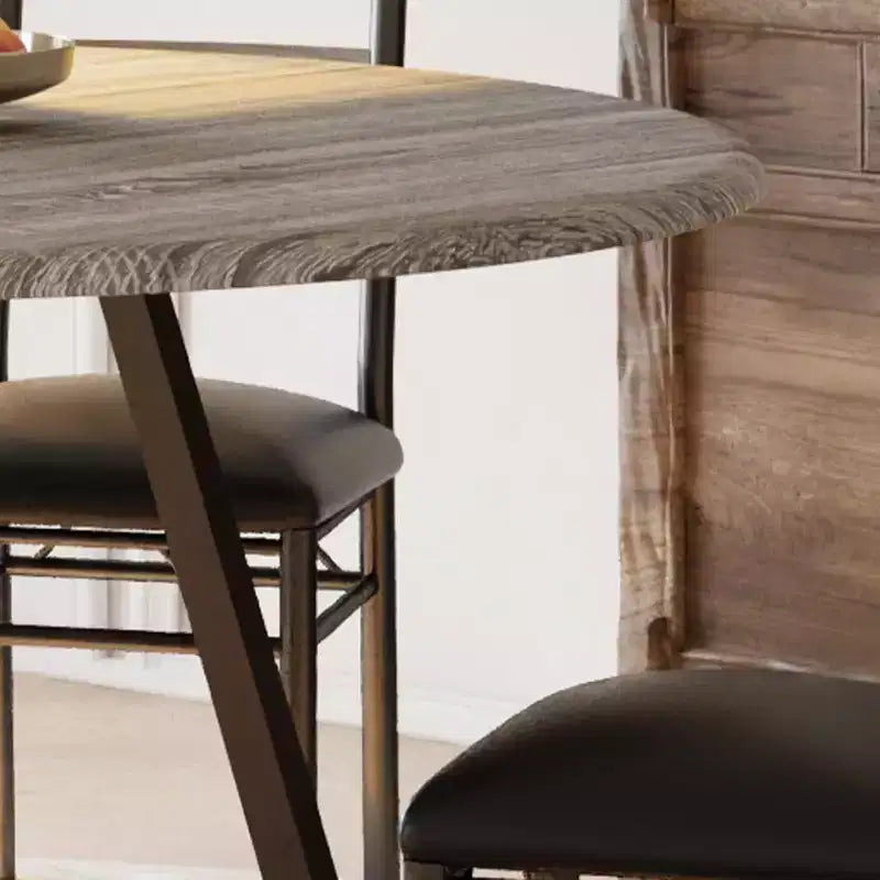 COZONY 5-Piece Round Dining Table Set for 4, Wooden Kitchen Table with 4 Upholstered Chairs for Apartment and Small Dining Room