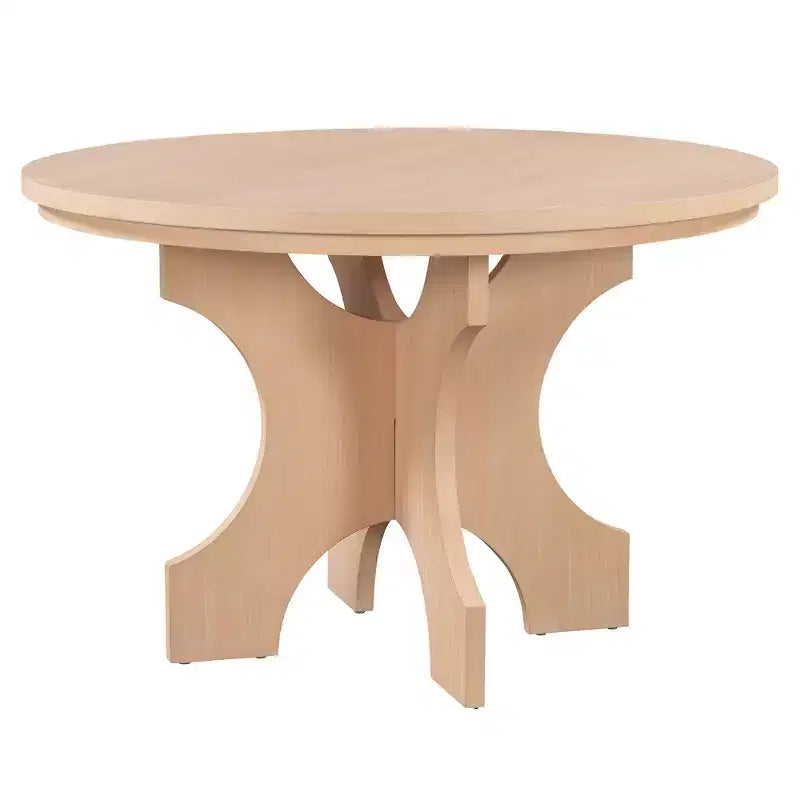 GDFStudio Agnes 5 Piece Rustic Round Dining Set with Upholstered Chairs and Curved Bench