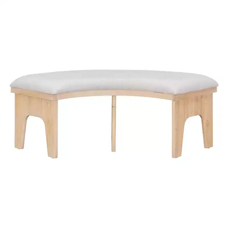 GDFStudio Agnes 5 Piece Rustic Round Dining Set with Upholstered Chairs and Curved Bench