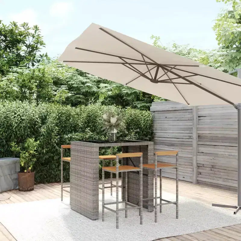 vidaXL Outdoor Bar Set Poly Rattan