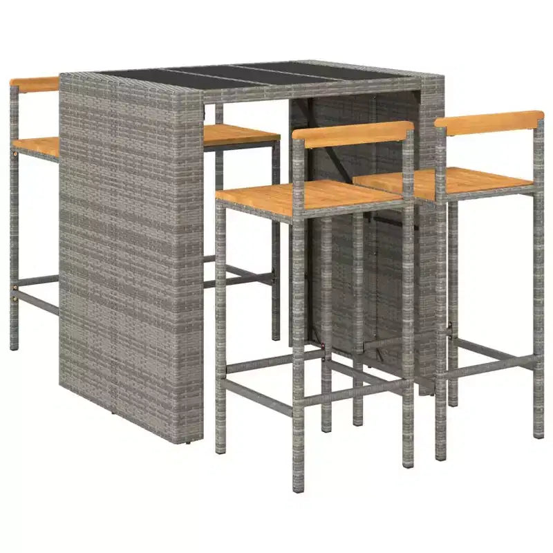 vidaXL Outdoor Bar Set Poly Rattan