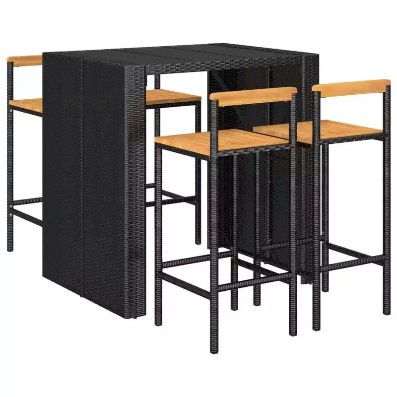 vidaXL Outdoor Bar Set Poly Rattan