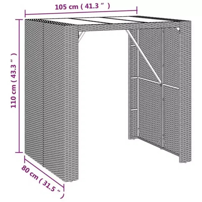 vidaXL Outdoor Bar Set Poly Rattan