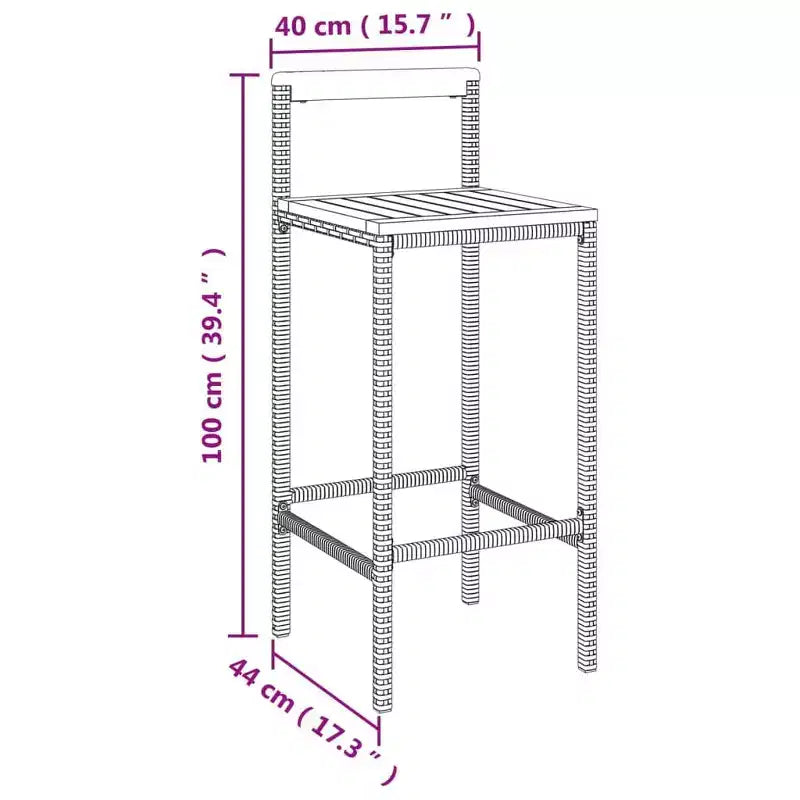 vidaXL Outdoor Bar Set Poly Rattan