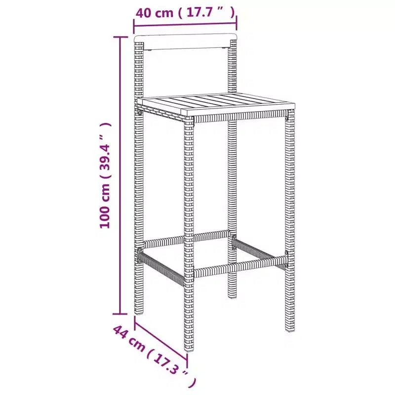 vidaXL Outdoor Bar Set Poly Rattan