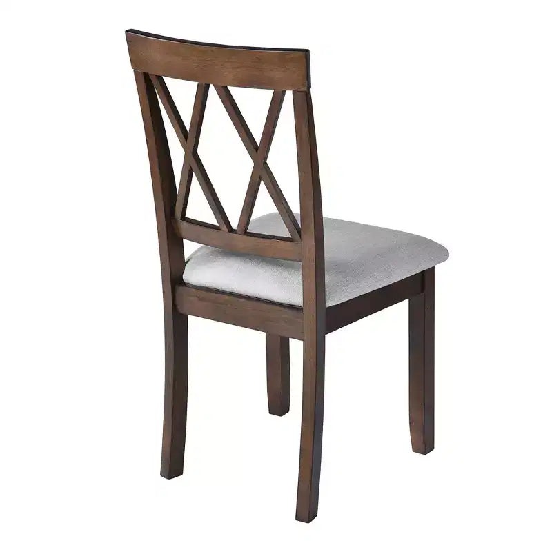 3 Piece Expandable Dining Set with 2 Upholstered Chairs, Wood Dining Table with Drop Leaf for Small Place
