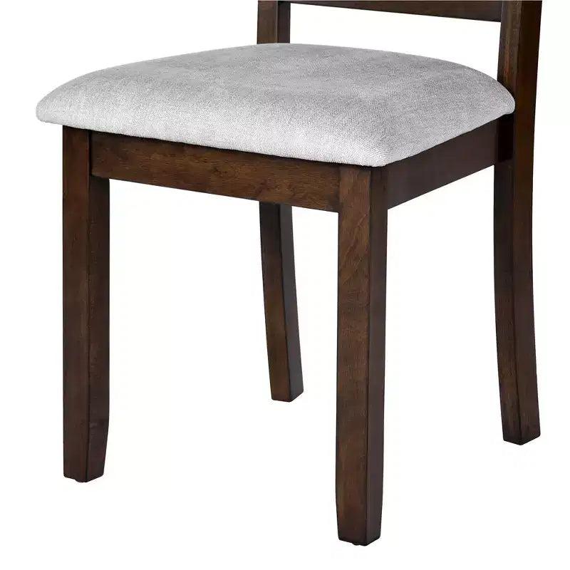 3 Piece Expandable Dining Set with 2 Upholstered Chairs, Wood Dining Table with Drop Leaf for Small Place