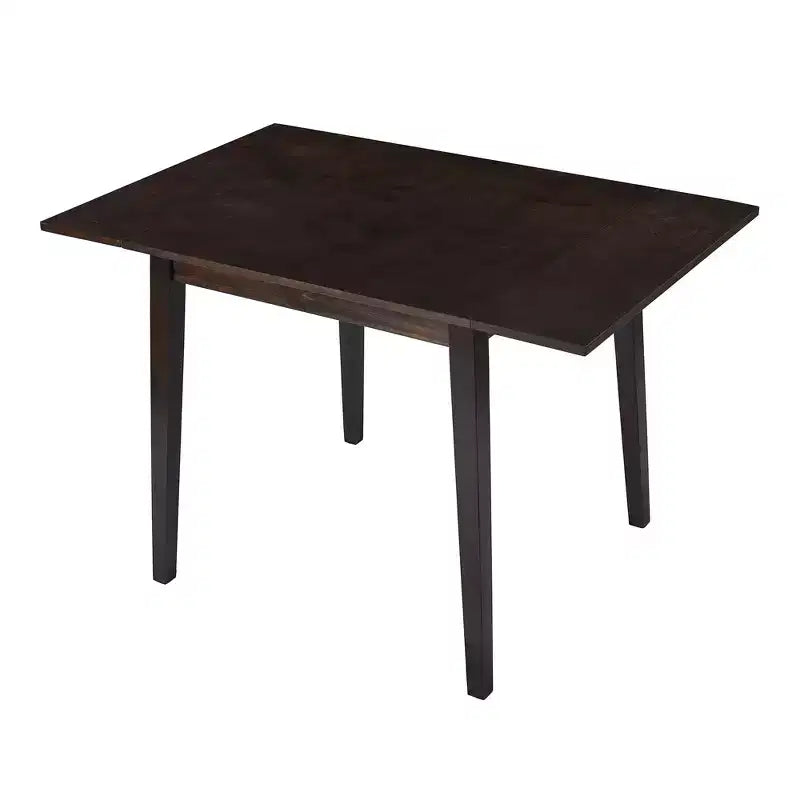 3 Piece Expandable Dining Set with 2 Upholstered Chairs, Wood Dining Table with Drop Leaf for Small Place