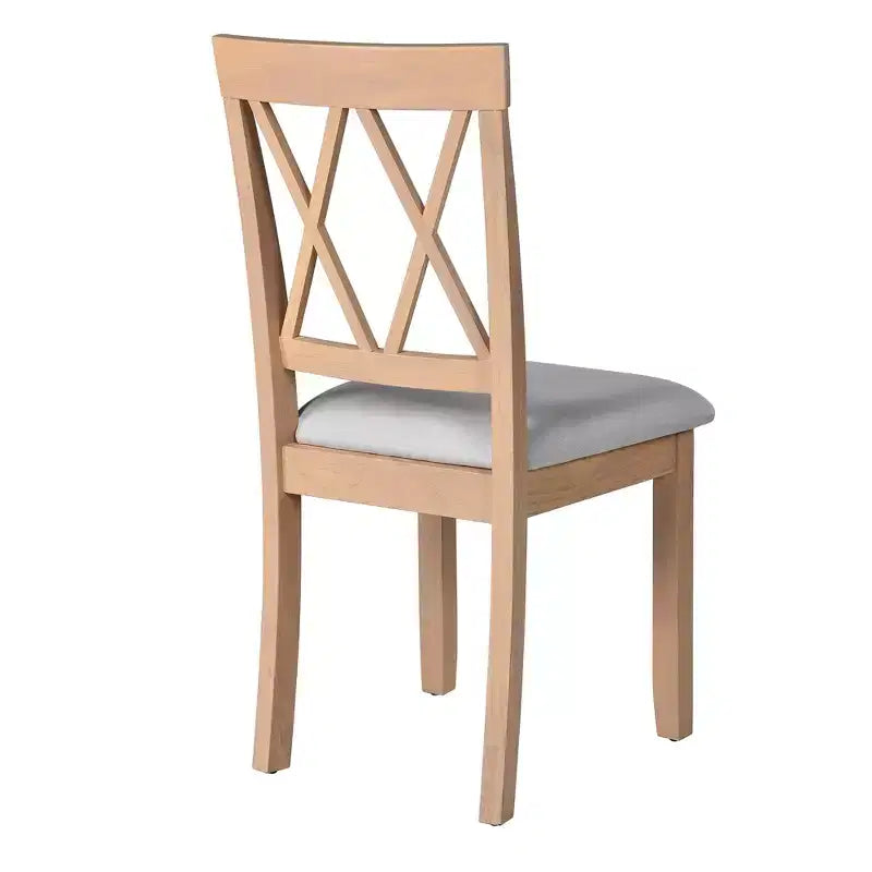 3 Piece Expandable Dining Set with 2 Upholstered Chairs, Wood Dining Table with Drop Leaf for Small Place