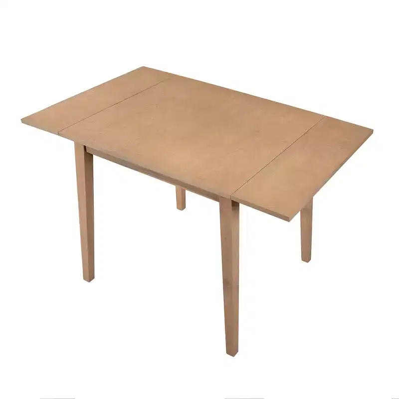 3 Piece Expandable Dining Set with 2 Upholstered Chairs, Wood Dining Table with Drop Leaf for Small Place
