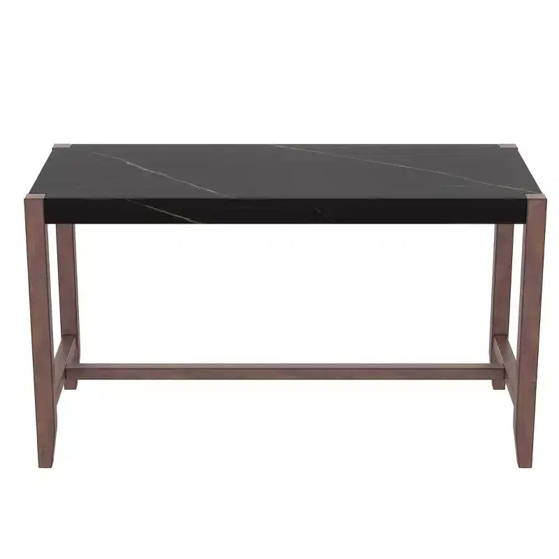 Ensemble de table à manger en marbre hauteur comptoir pour 4 personnes, ensemble de table de bar 5 pièces avec 4 chaises rembourrées pour salle à manger, pub, cuisine, petit espace