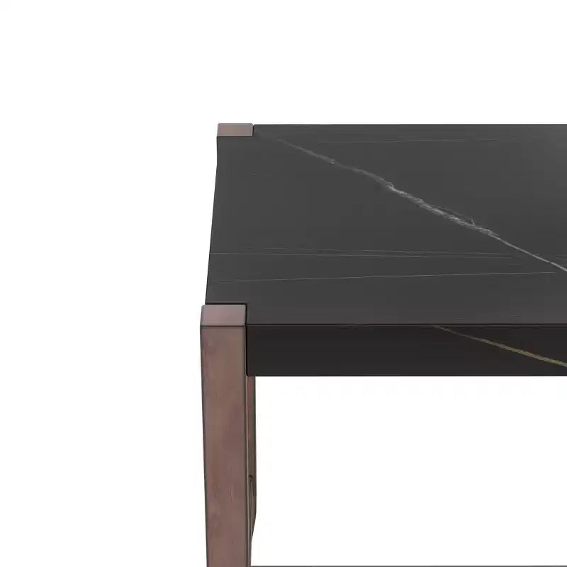 Ensemble de table à manger en marbre hauteur comptoir pour 4 personnes, ensemble de table de bar 5 pièces avec 4 chaises rembourrées pour salle à manger, pub, cuisine, petit espace