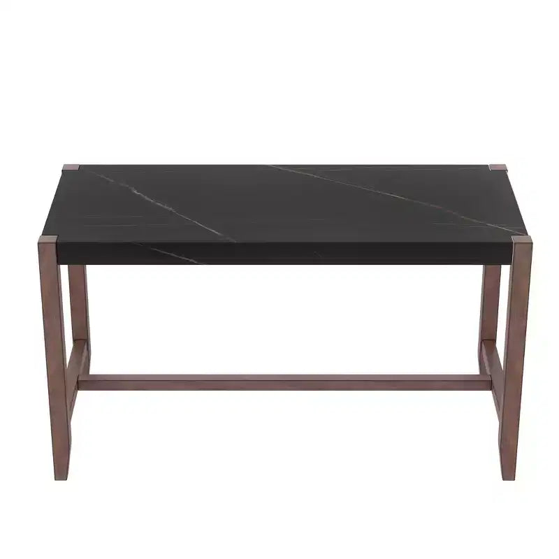 Ensemble de table à manger en marbre hauteur comptoir pour 4 personnes, ensemble de table de bar 5 pièces avec 4 chaises rembourrées pour salle à manger, pub, cuisine, petit espace