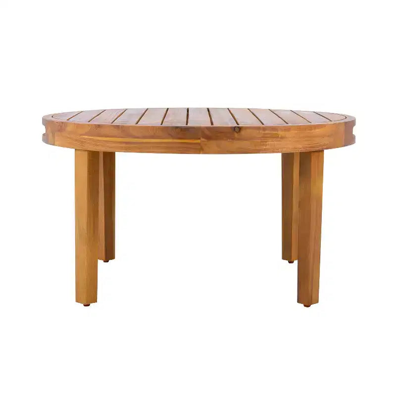 Christopher Knight Home Tzuyu Farmhouse Outdoor Acacia Wood Loveseat and Coffee Table Set with Handwoven Rope
