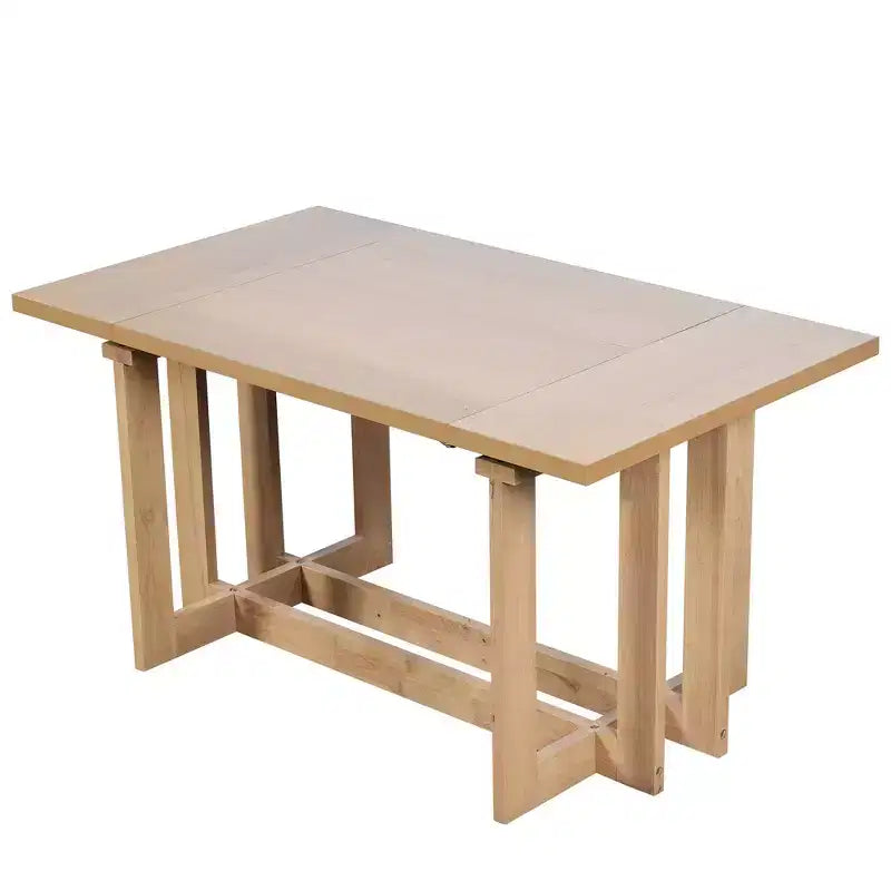 Ensemble de salle à manger rustique Whisen 7 pièces extensible, table de cuisine à tréteaux de 82 po et 6 chaises de salle à manger rembourrées avec pieds en bois d'hévéa