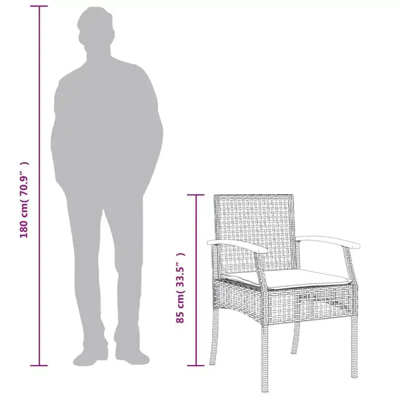vidaXL Garden Dining Set with Cushions - Modern Design
