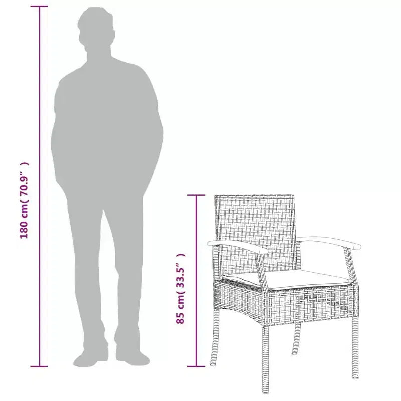 vidaXL Garden Dining Set with Cushions - Modern Design