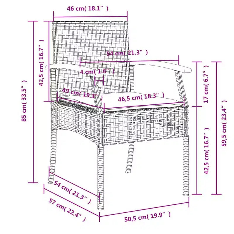 vidaXL Garden Dining Set with Cushions - Modern Design