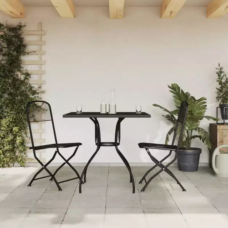 vidaXL Anthracite Metal Mesh Garden Dining Set