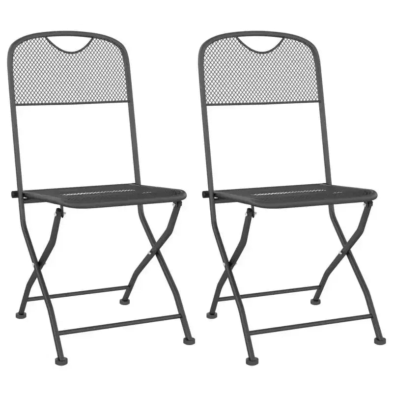 vidaXL Anthracite Metal Mesh Garden Dining Set